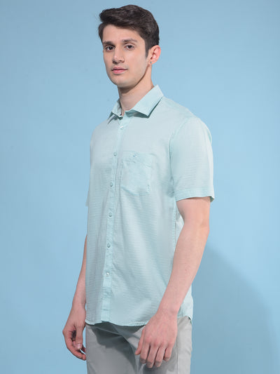 Green Printed Cotton Shirt-Men Shirts-Crimsoune Club