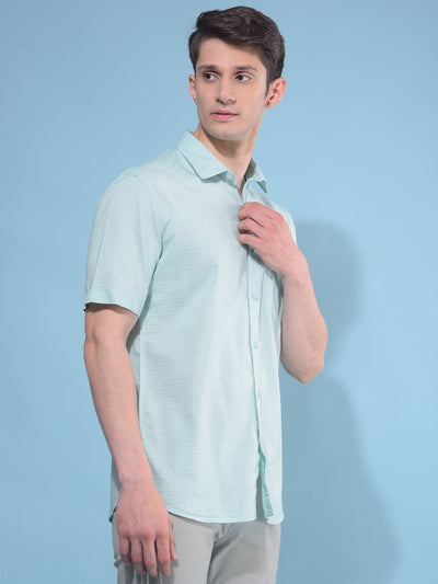 Green Printed Cotton Shirt-Men Shirts-Crimsoune Club