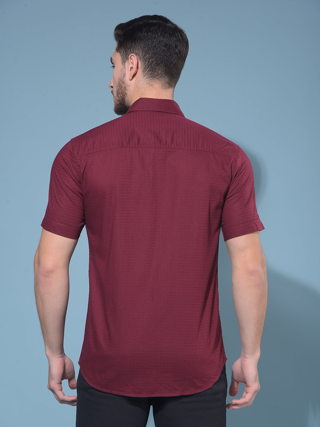 Maroon Printed Shirt-Men Shirts-Crimsoune Club