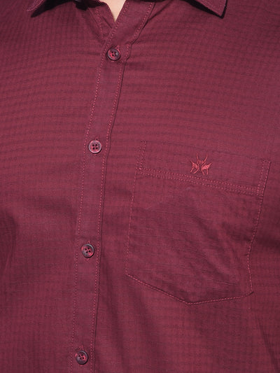 Maroon Printed Shirt-Men Shirts-Crimsoune Club