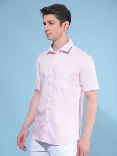 Pink Horizontal Striped 100% Cotton Shirt-Men Shirts-Crimsoune Club