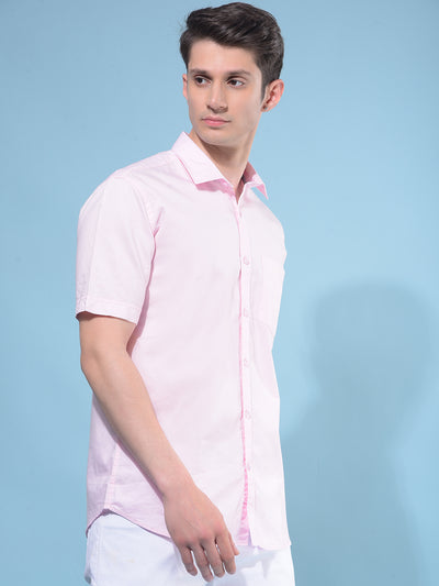 Pink Horizontal Striped 100% Cotton Shirt-Men Shirts-Crimsoune Club