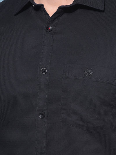 Black 100% Cotton Shirt-Men Shirts-Crimsoune Club