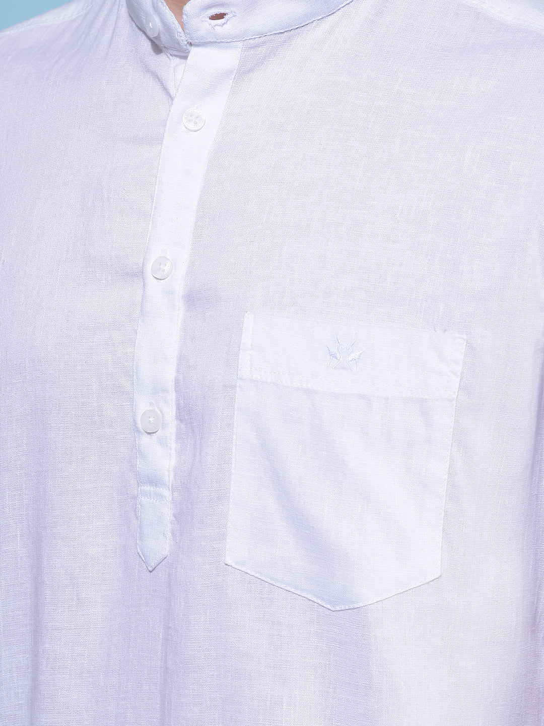 White Linen Kurta-Men Kurtas-Crimsoune Club