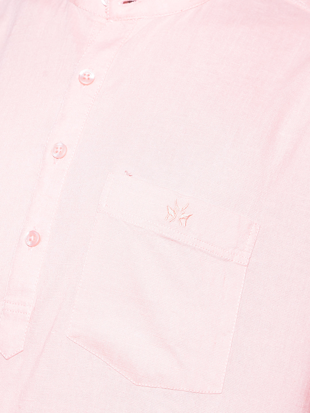 Pink Linen Kurta-Men Kurtas-Crimsoune Club