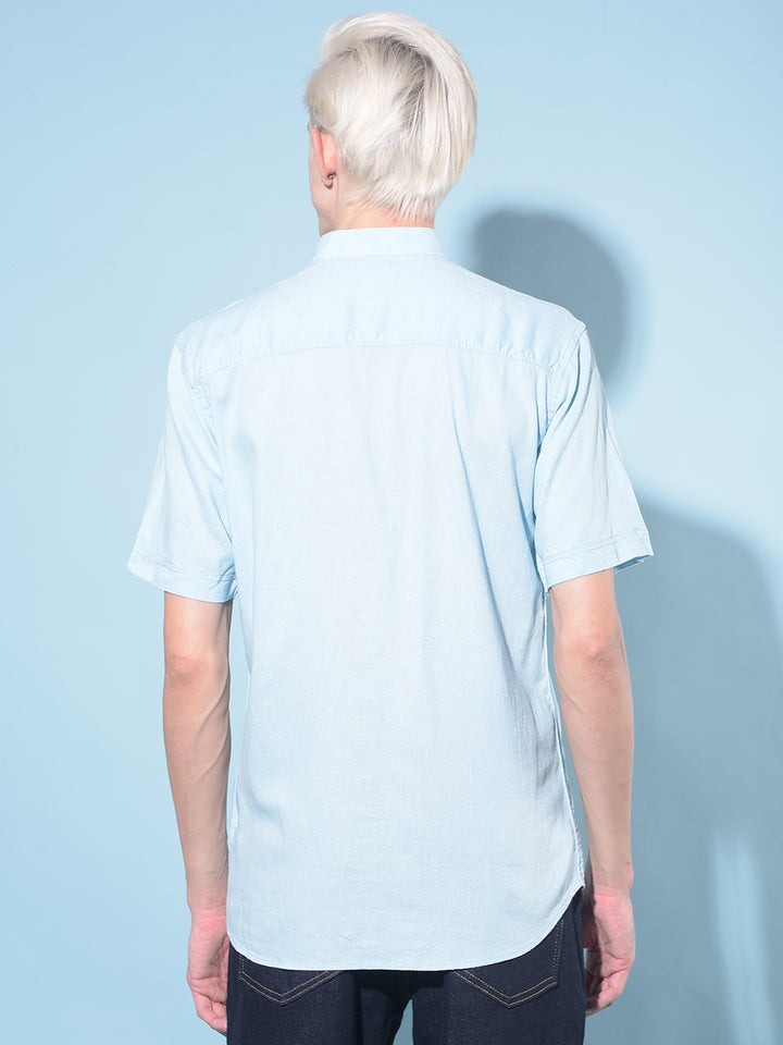 Blue Linen Kurta-Men Kurtas-Crimsoune Club