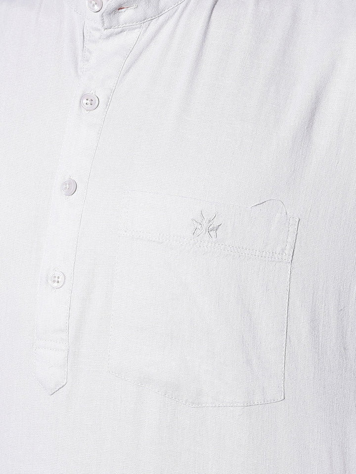 Grey Linen Kurta-Men Kurtas-Crimsoune Club