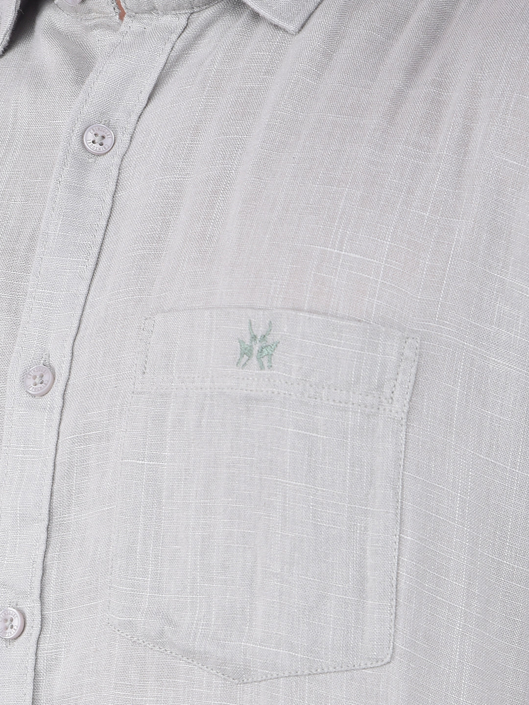 Green Printed Linen Shirt-Men Shirts-Crimsoune Club