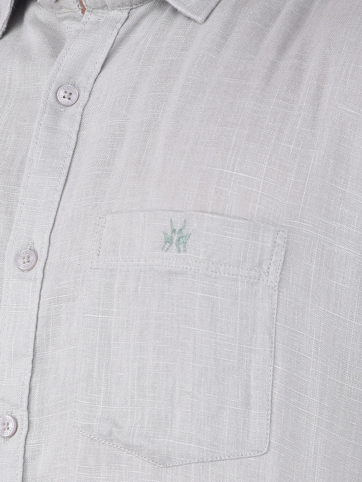 Green Printed Linen Shirt-Men Shirts-Crimsoune Club