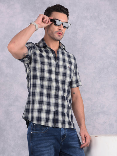 Green Checked 100% Cotton Shirt-Men Shirts-Crimsoune Club