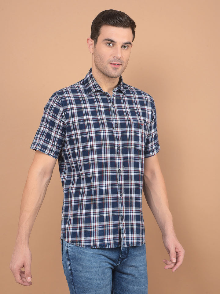 Maroon Checked 100% Cotton Shirt-Men Shirts-Crimsoune Club