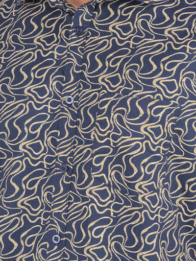 Olive Printed Shirt-Men Shirts-Crimsoune Club