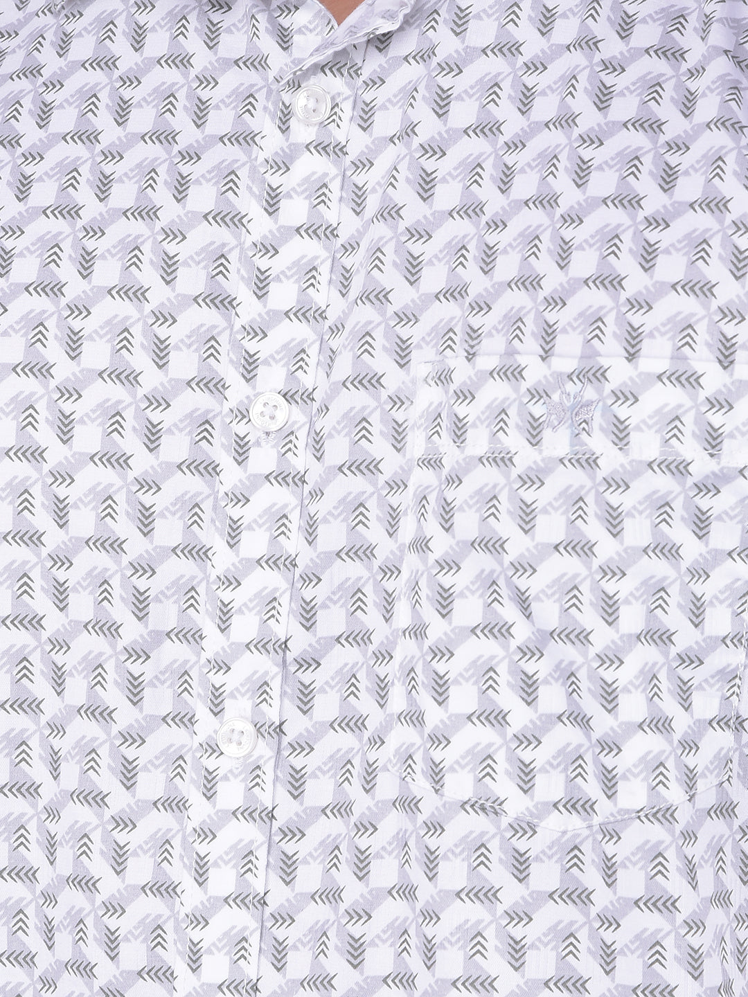 Olive Printed 100% Cotton Shirt-Men Shirts-Crimsoune Club