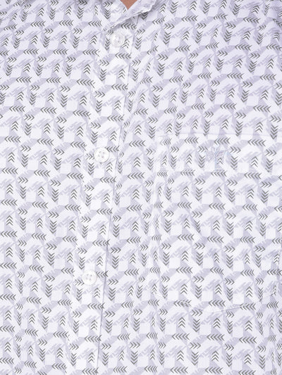 Olive Printed 100% Cotton Shirt-Men Shirts-Crimsoune Club
