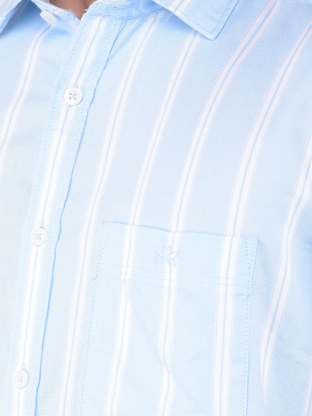 Blue Vertical Stripes 100% Cotton Shirt-Men Shirts-Crimsoune Club
