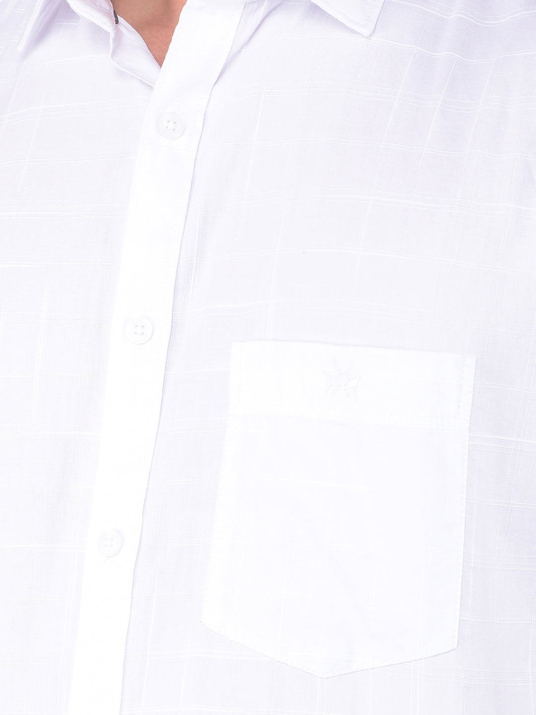 White Printed 100% Cotton Shirt-Men Shirts-Crimsoune Club