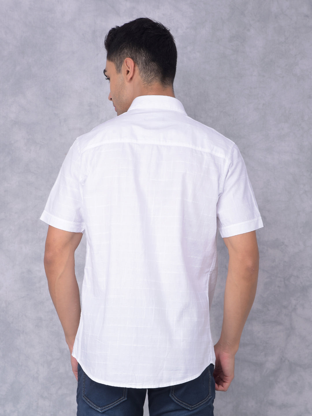 White Printed 100% Cotton Shirt-Men Shirts-Crimsoune Club