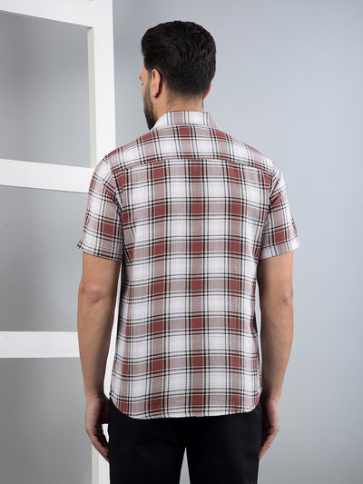 Purple Checked 100% Cotton Shirt-Men Shirts-Crimsoune Club