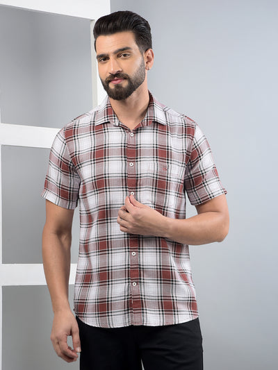 Purple Checked 100% Cotton Shirt-Men Shirts-Crimsoune Club