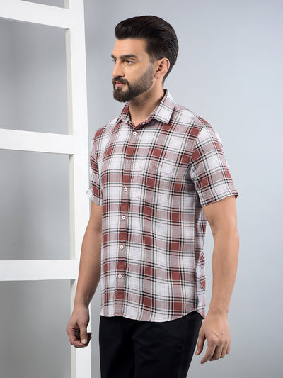 Purple Checked 100% Cotton Shirt-Men Shirts-Crimsoune Club