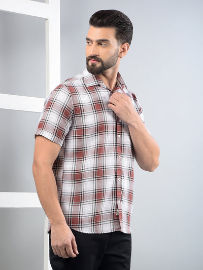 Purple Checked 100% Cotton Shirt-Men Shirts-Crimsoune Club