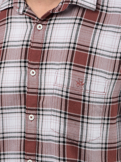 Purple Checked 100% Cotton Shirt-Men Shirts-Crimsoune Club