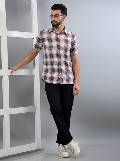 Purple Checked 100% Cotton Shirt-Men Shirts-Crimsoune Club