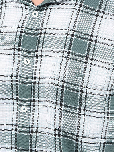 Green Checked 100% Cotton Shirt-Men Shirts-Crimsoune Club