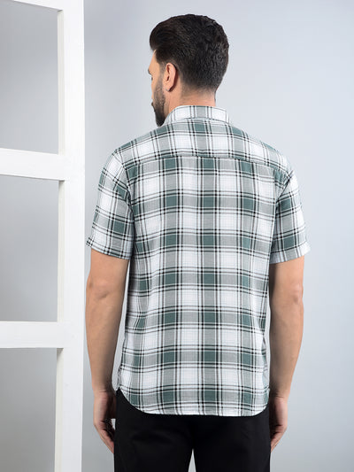 Green Checked 100% Cotton Shirt-Men Shirts-Crimsoune Club