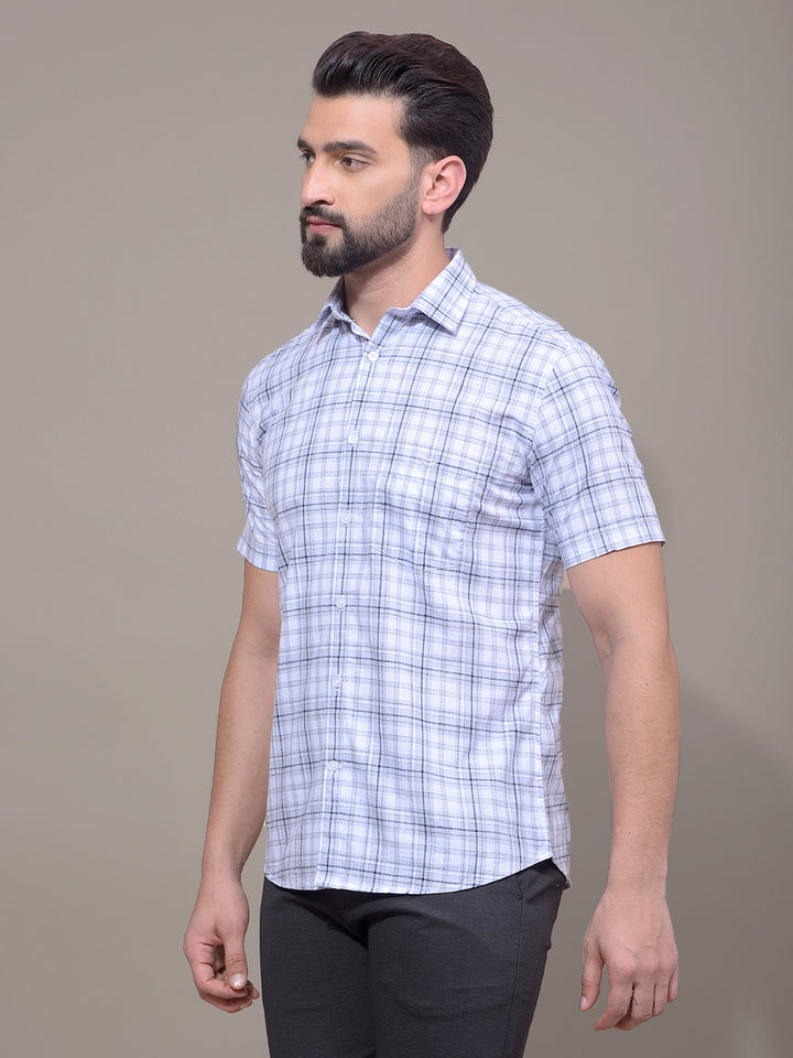Purple Checked 100% Cotton Shirt-Men Shirts-Crimsoune Club