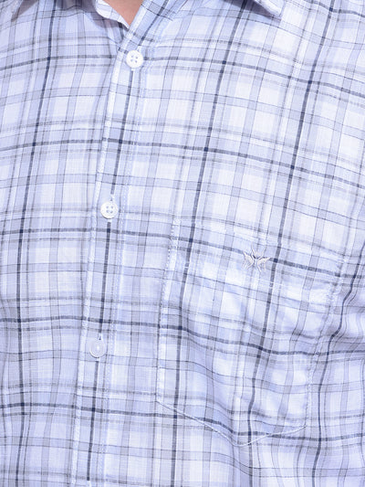 Purple Checked 100% Cotton Shirt-Men Shirts-Crimsoune Club