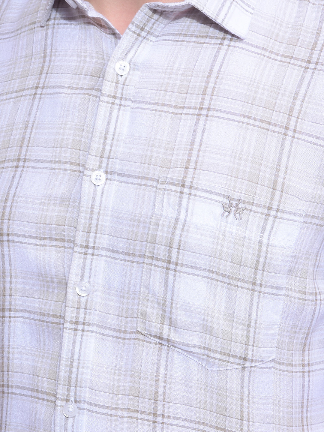 Olive Checked Linen Shirt-Men Shirts-Crimsoune Club