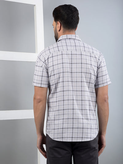 Purple Checked 100% Cotton Shirt-Men Shirts-Crimsoune Club