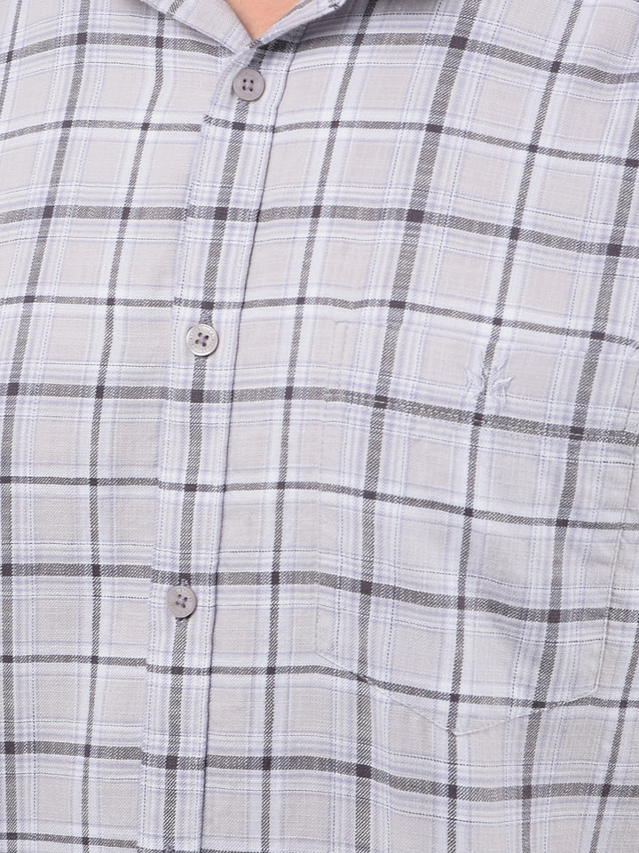 Purple Checked 100% Cotton Shirt-Men Shirts-Crimsoune Club
