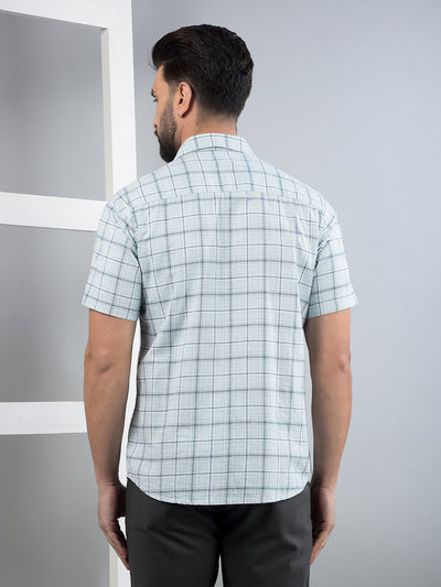 Green Checked 100% Cotton Shirt-Men Shirts-Crimsoune Club