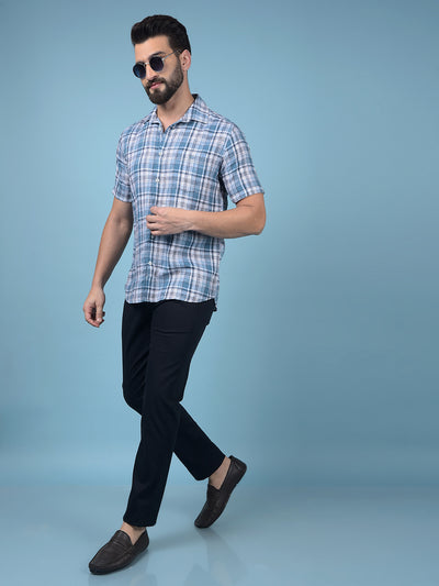 Green Checked 100% Cotton Shirt-Men Shirts-Crimsoune Club