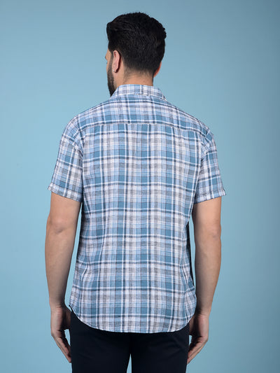 Green Checked 100% Cotton Shirt-Men Shirts-Crimsoune Club
