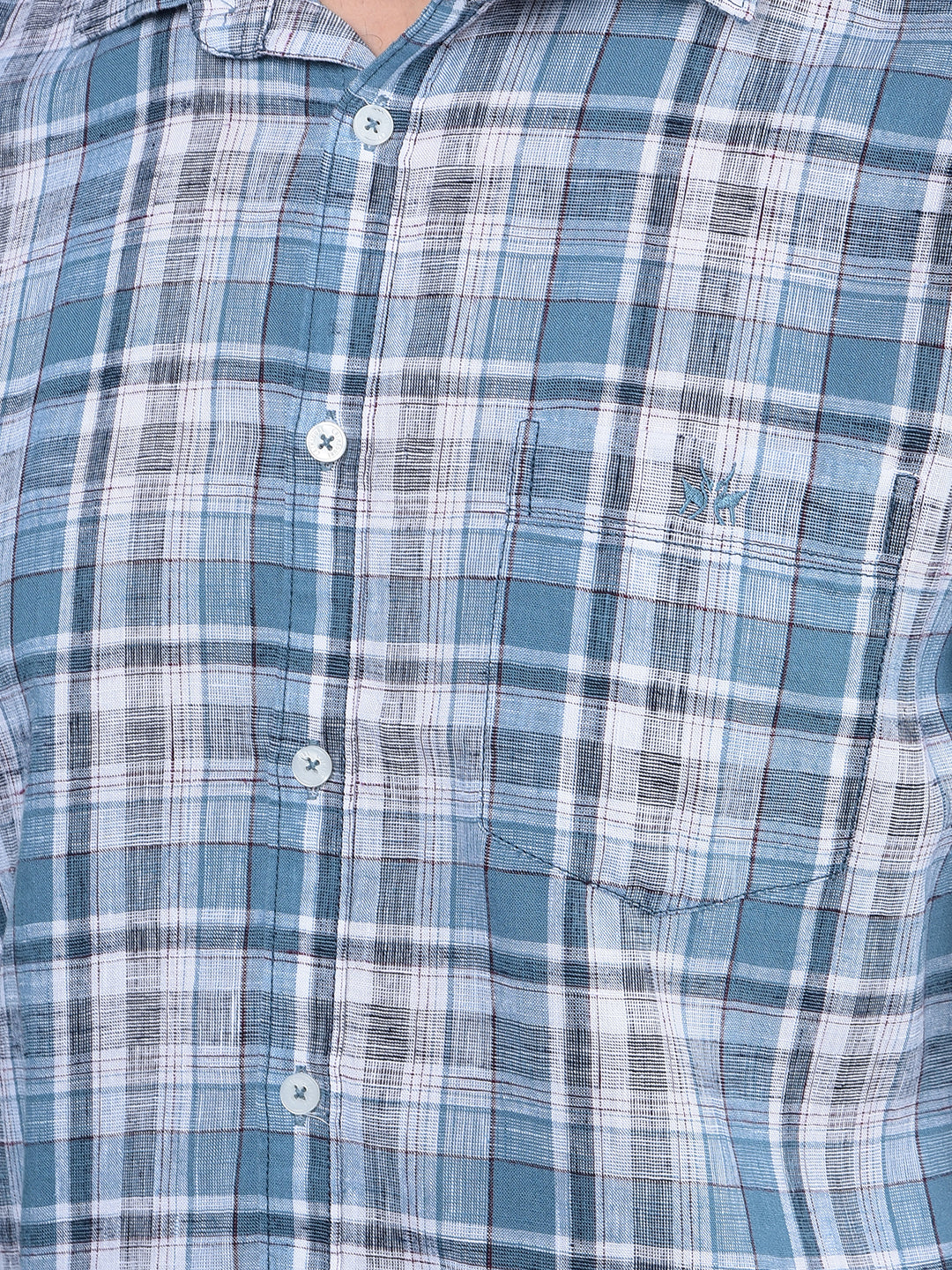 Green Checked 100% Cotton Shirt-Men Shirts-Crimsoune Club