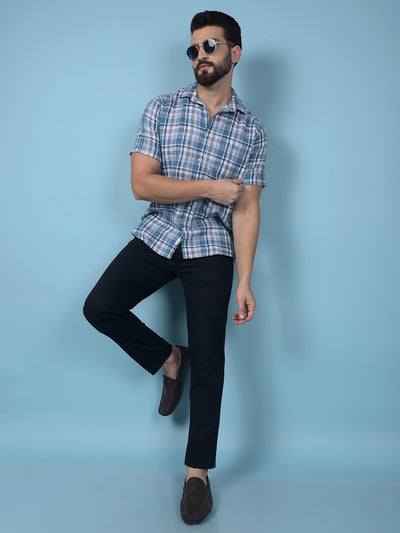 Green Checked 100% Cotton Shirt-Men Shirts-Crimsoune Club