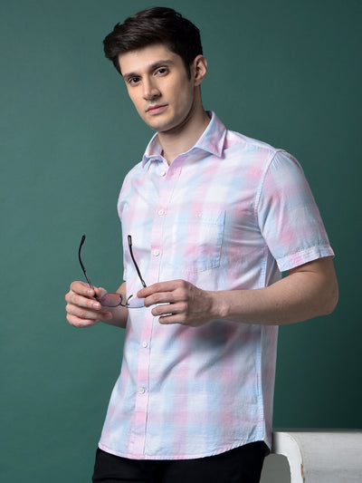Green Checked 100% Cotton Shirt-Men Shirts-Crimsoune Club