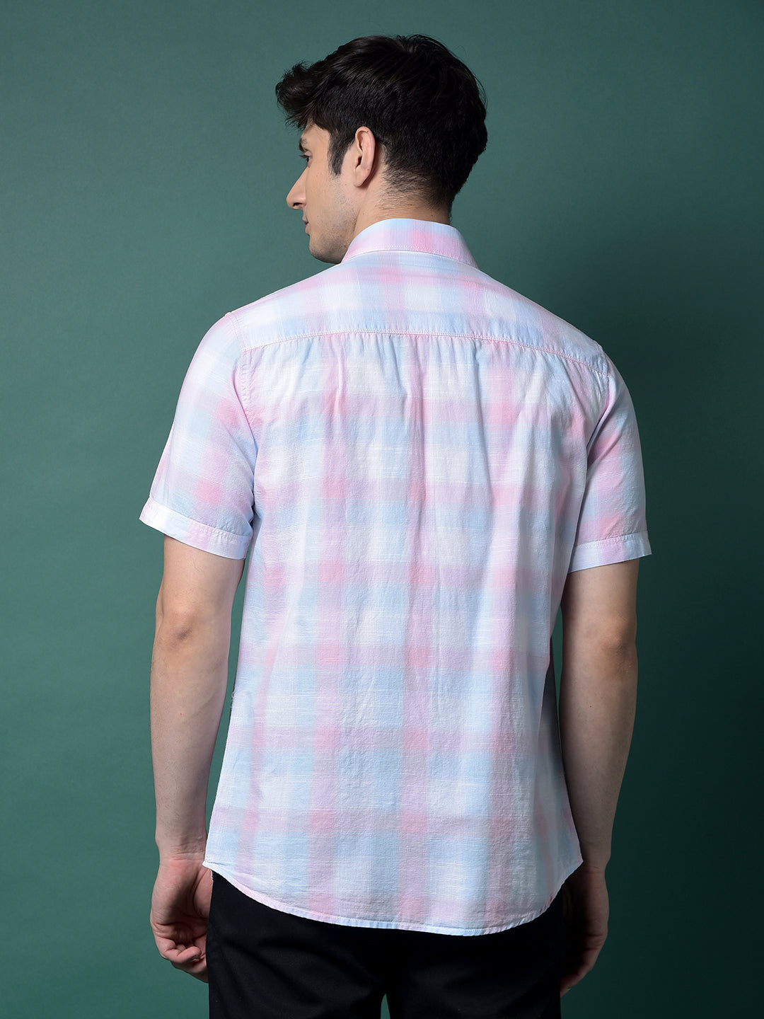 Green Checked 100% Cotton Shirt-Men Shirts-Crimsoune Club