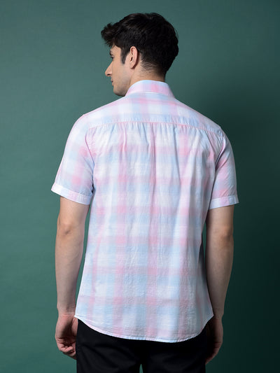 Green Checked 100% Cotton Shirt-Men Shirts-Crimsoune Club