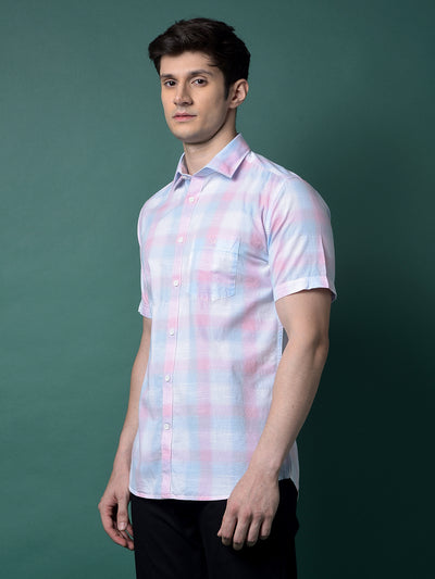 Green Checked 100% Cotton Shirt-Men Shirts-Crimsoune Club