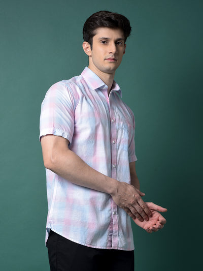 Green Checked 100% Cotton Shirt-Men Shirts-Crimsoune Club