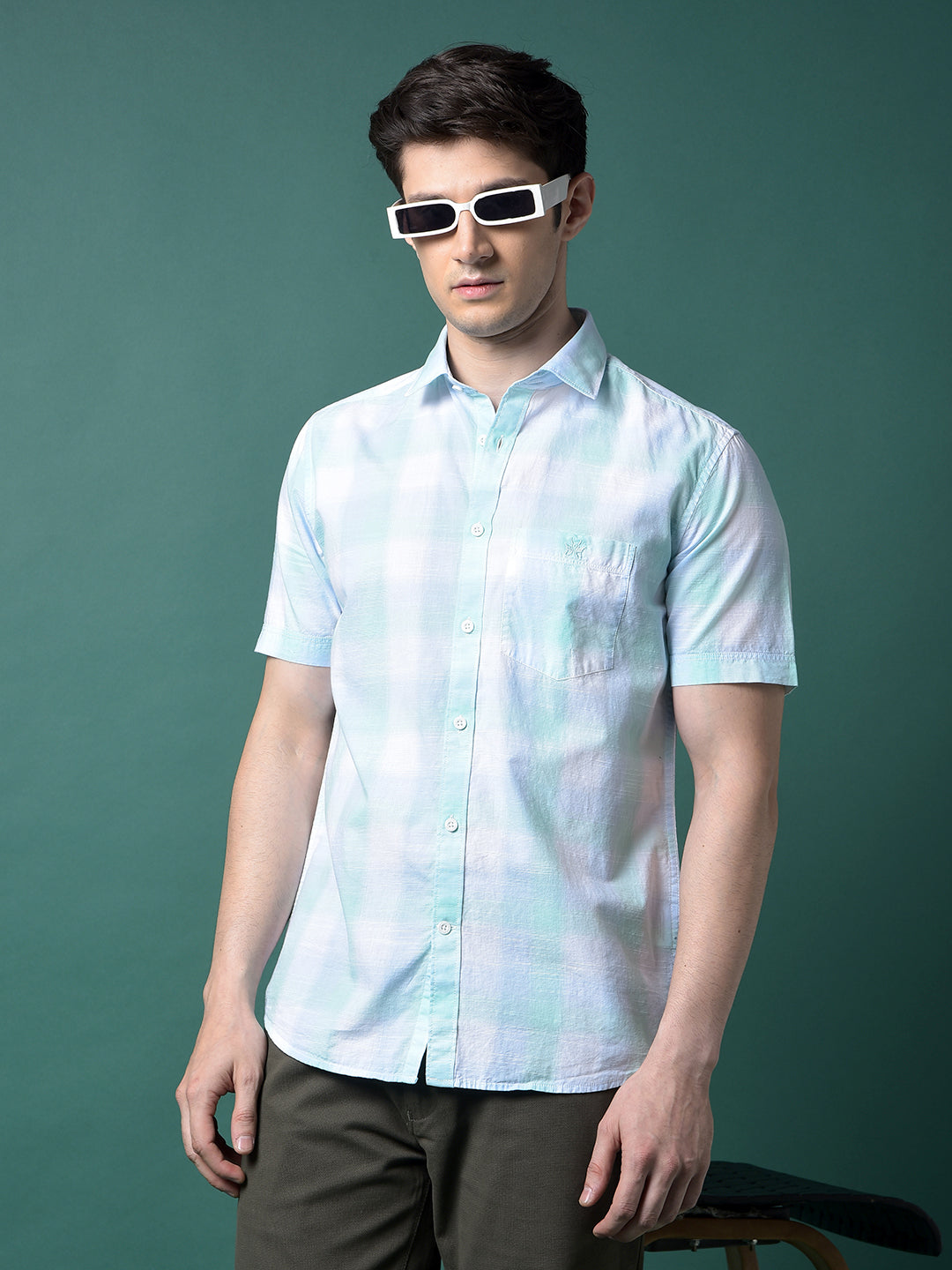 Multi-Color Checked 100% Cotton Shirt-Men Shirts-Crimsoune Club