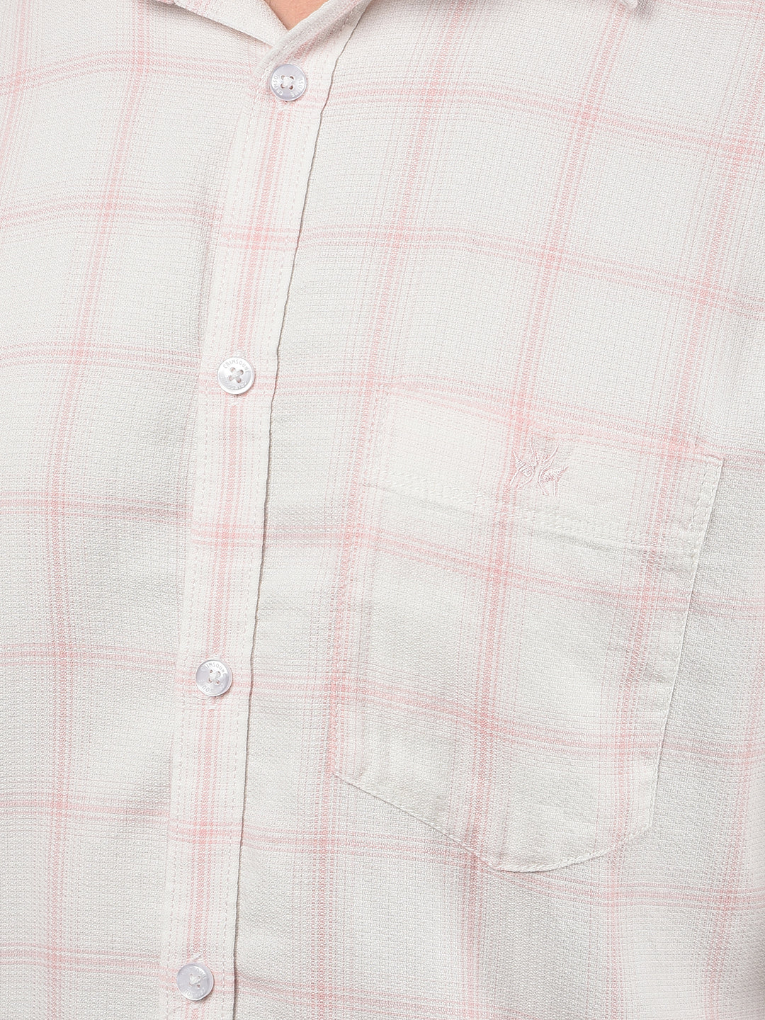 Pink Checked 100% Cotton Shirt-Men Shirts-Crimsoune Club