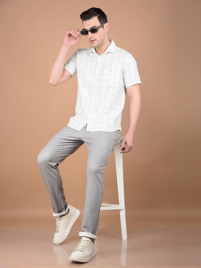 Green Checked 100% Cotton Shirt-Men Shirts-Crimsoune Club