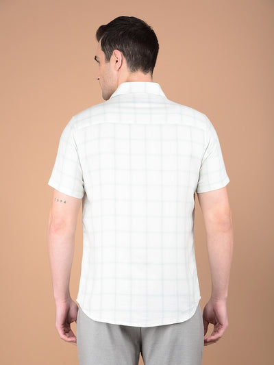 Green Checked 100% Cotton Shirt-Men Shirts-Crimsoune Club