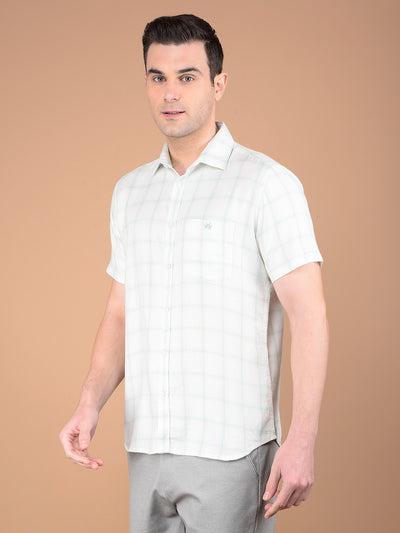 Green Checked 100% Cotton Shirt-Men Shirts-Crimsoune Club