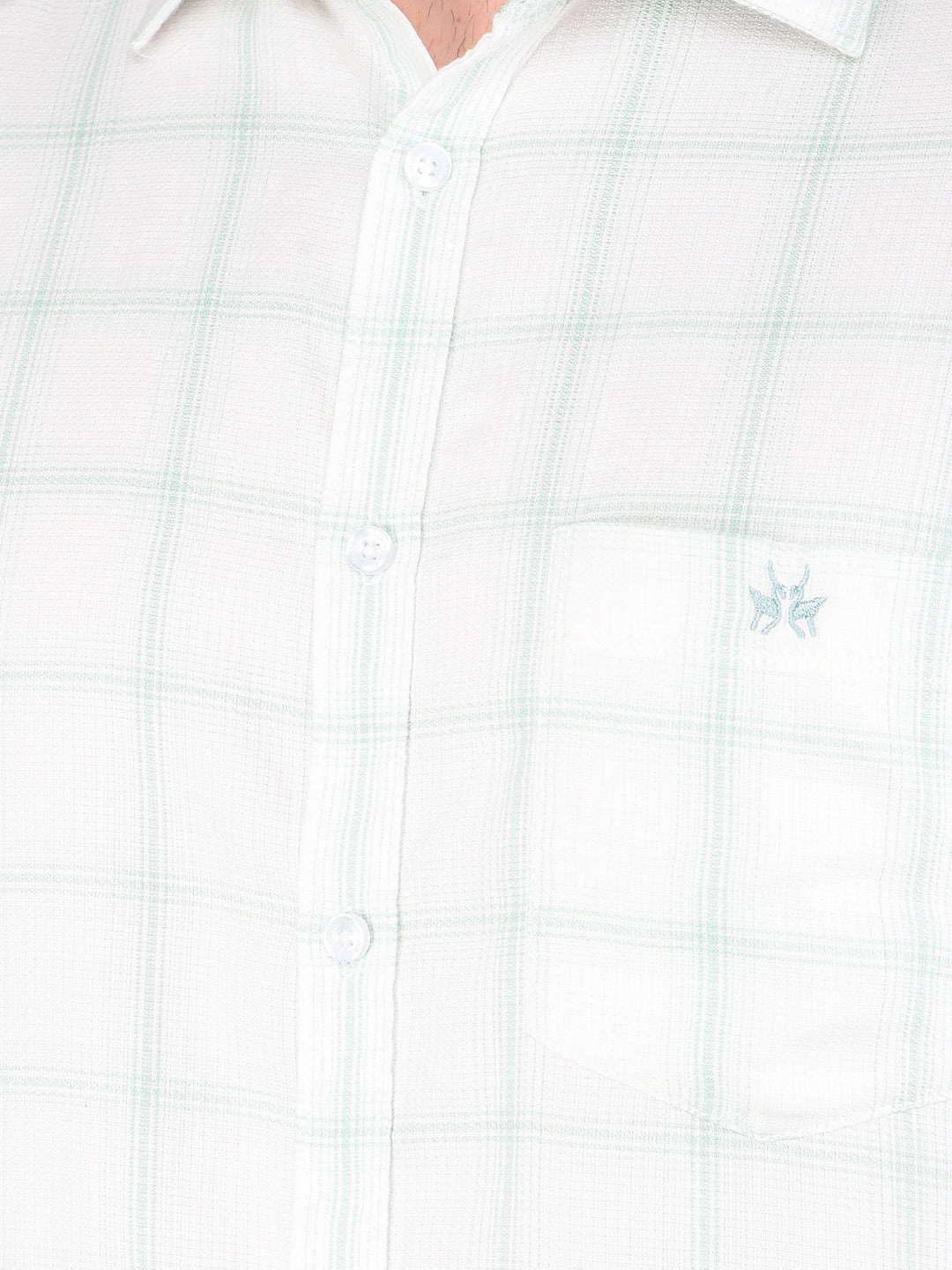 Green Checked 100% Cotton Shirt-Men Shirts-Crimsoune Club